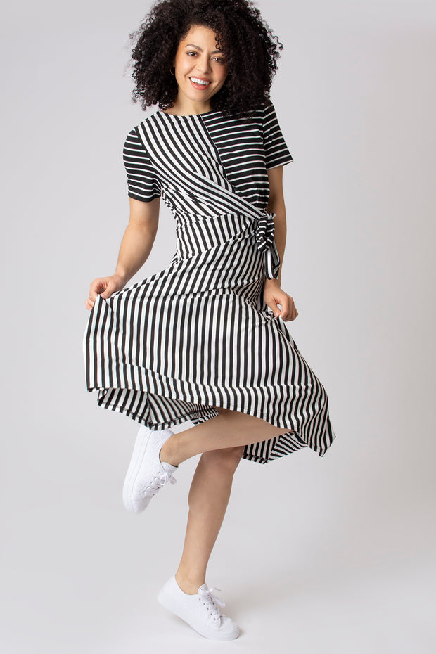 Jersey Cut about Stripe Dress