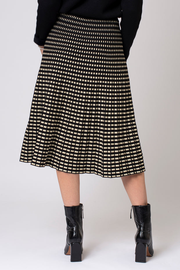 Knitted Geometric Pleat Skirt