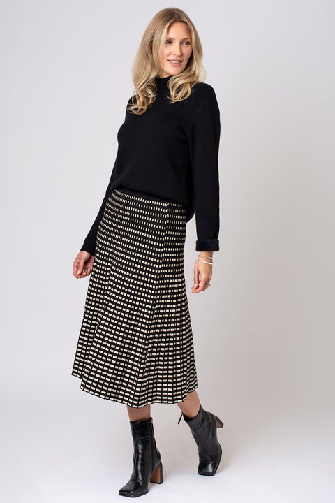 Knitted Geometric Pleat Skirt