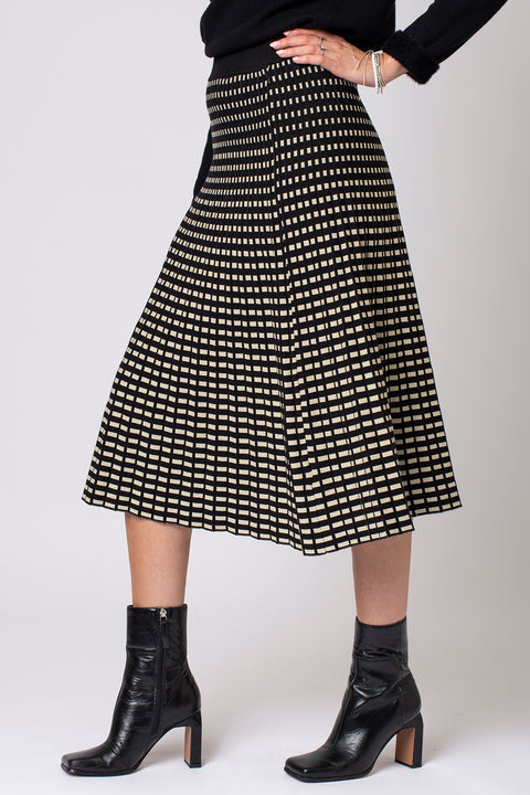 Knitted Geometric Pleat Skirt