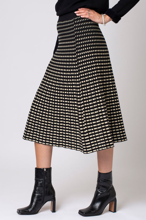 Knitted Geometric Pleat Skirt