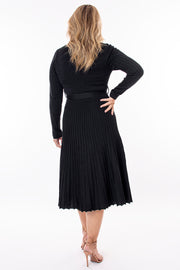 Knitted lurex pleat dress