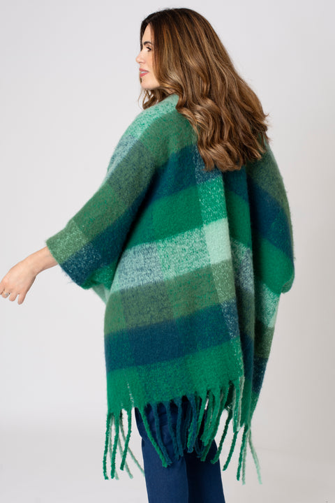 Large Check Tassel Cover Up