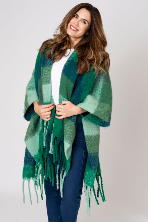 Large Check Tassel Cover Up