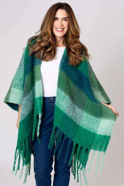 Large Check Tassel Cover Up