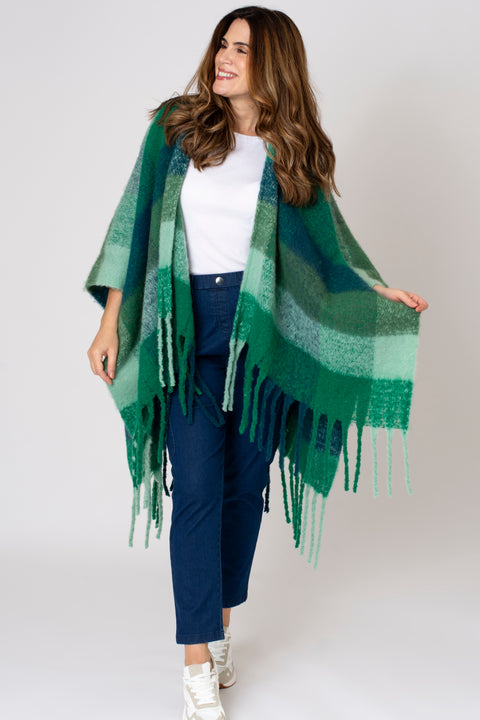 Large Check Tassel Cover Up