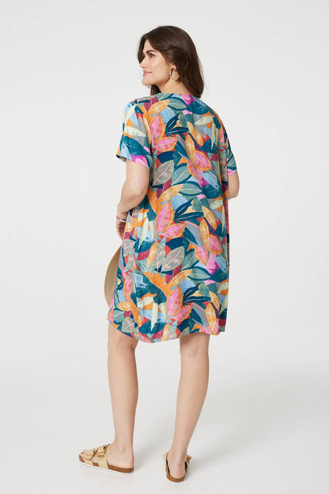 Leaf Print Pocket Tunic