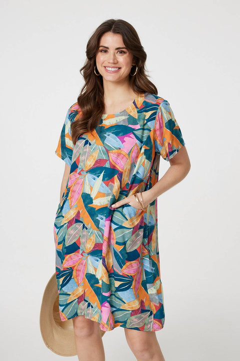 Leaf Print Pocket Tunic