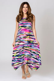 Linear Marble Hanky Hem Dress