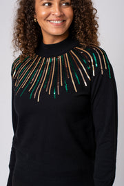 Linear Sequin Design Jumper