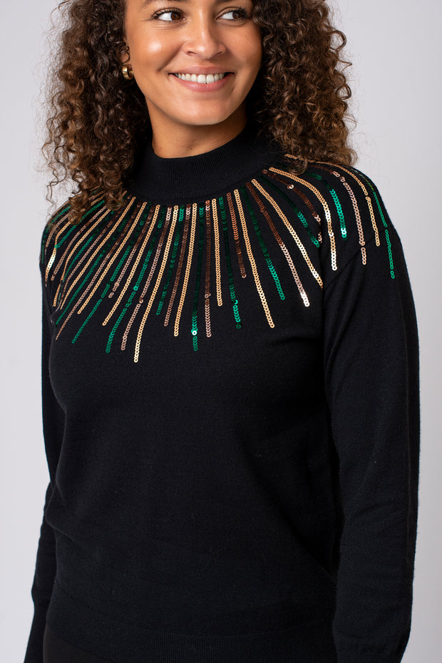 Linear Sequin Design Jumper