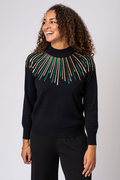 Linear Sequin Design Jumper