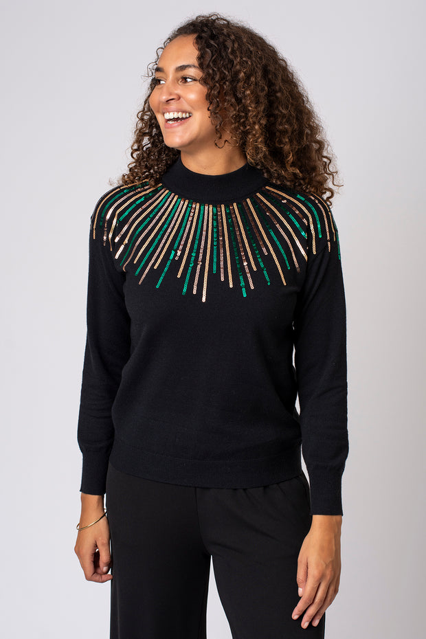 Linear Sequin Design Jumper