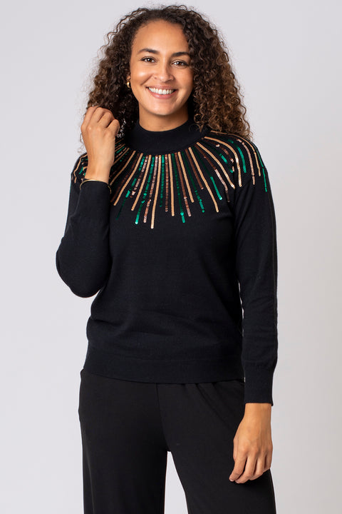 Linear Sequin Design Jumper