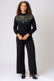 Linear Sequin Design Jumper