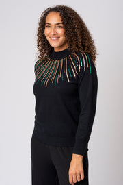 Linear Sequin Design Jumper