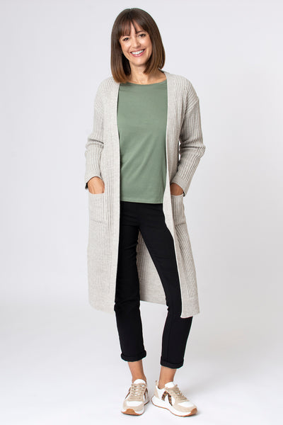 Longline Rib Edge to Edge Cardigan