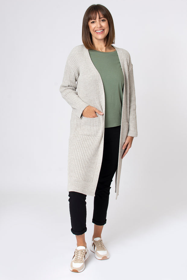 Longline Rib Edge to Edge Cardigan