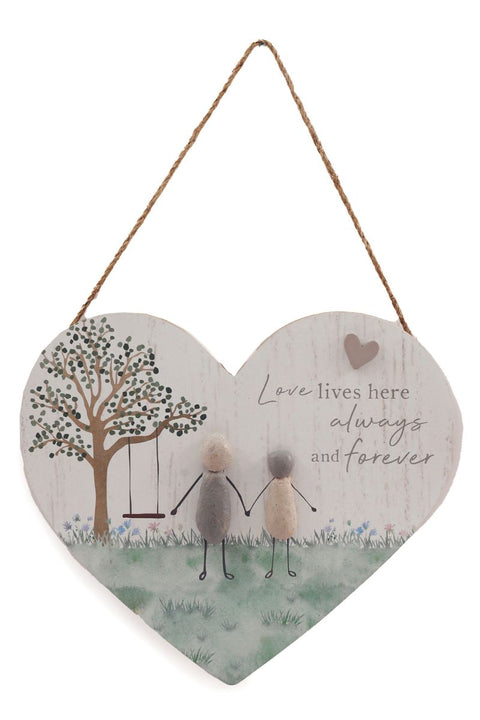 Love Pebble Heart Hanging Plaque