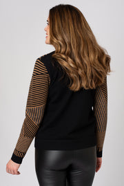 Lurex Geo Line Jacquard Jumper