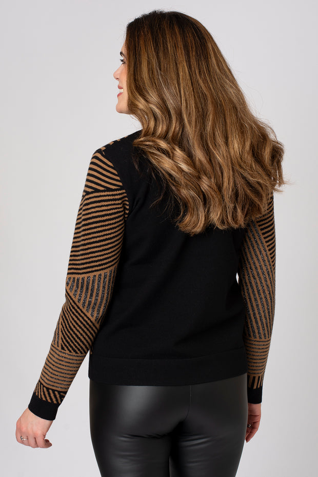 Lurex Geo Line Jacquard Jumper