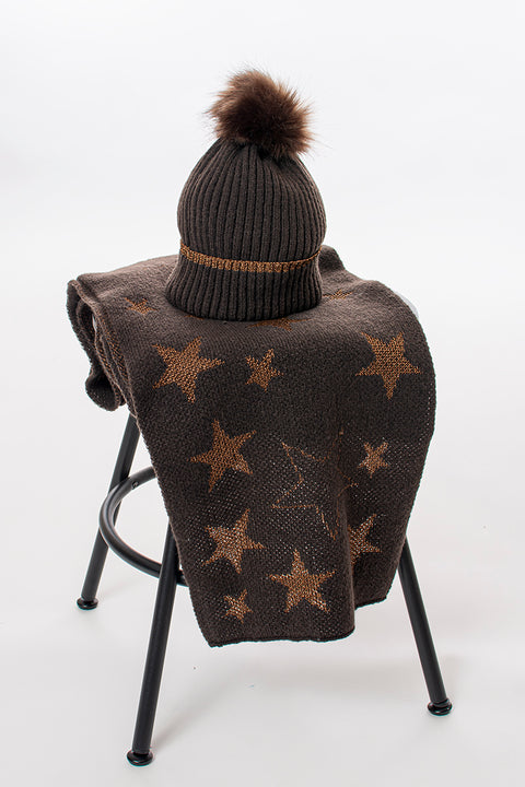 Lurex star knitted scarf