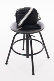 Lurex stripe detachable strap bag