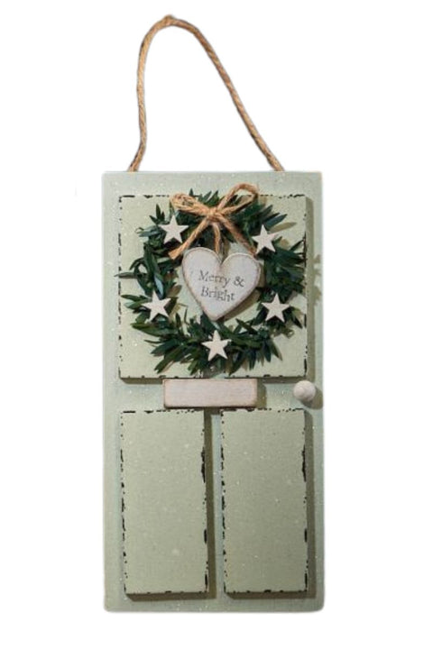 Merry & Bright Hanging Door Plaque