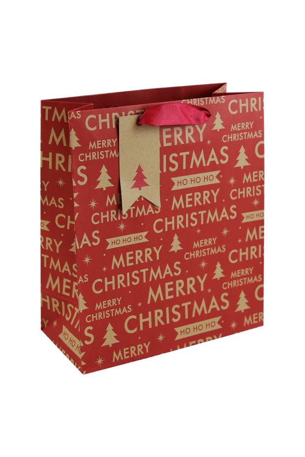 Merry Christmas Text Medium Bag