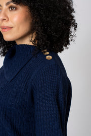 Mini Cable Split Roll Neck Jumper
