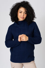 Mini Cable Split Roll Neck Jumper