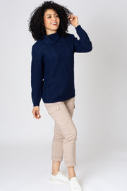 Mini Cable Split Roll Neck Jumper