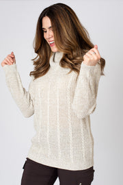 Mini Cable Split Roll Neck Jumper