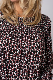 Mini Geo Shirred Top