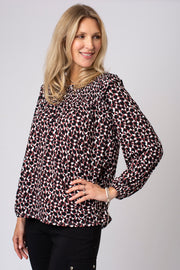 Mini Geo Shirred Top