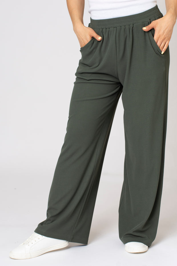 Mini Rib Wide Leg Trousers