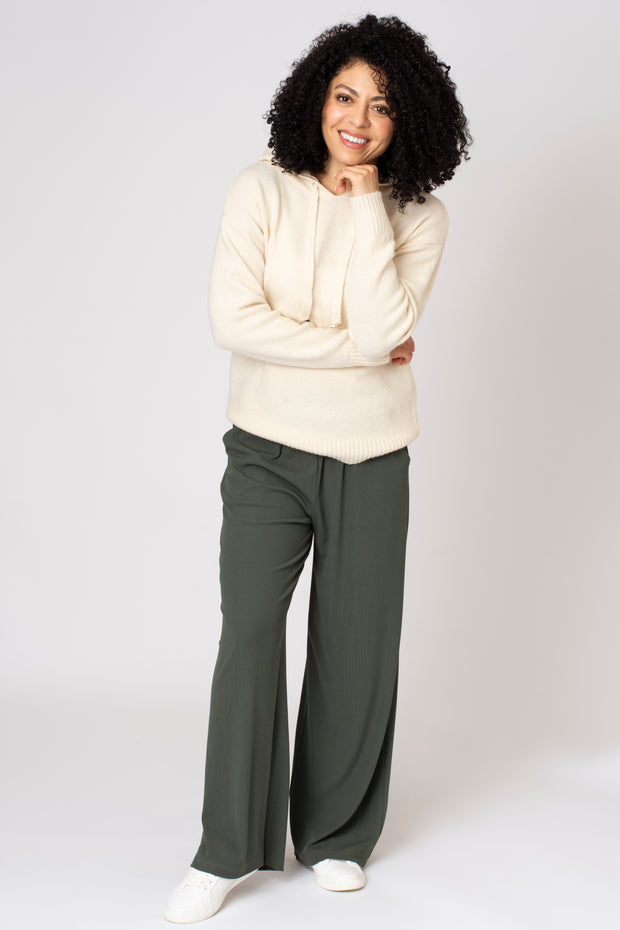 Mini Rib Wide Leg Trousers
