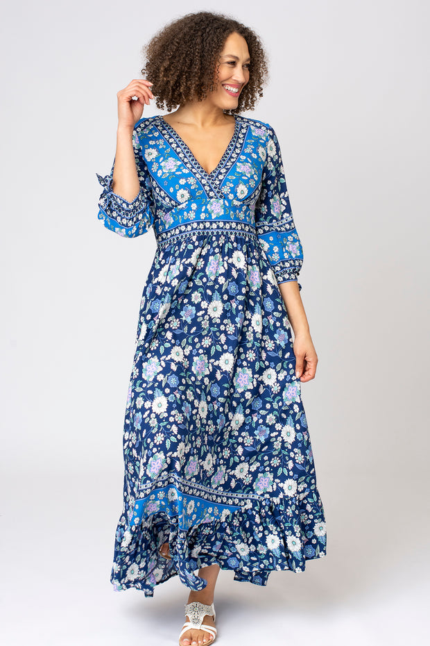 Mixed Floral Empire Line Dress
