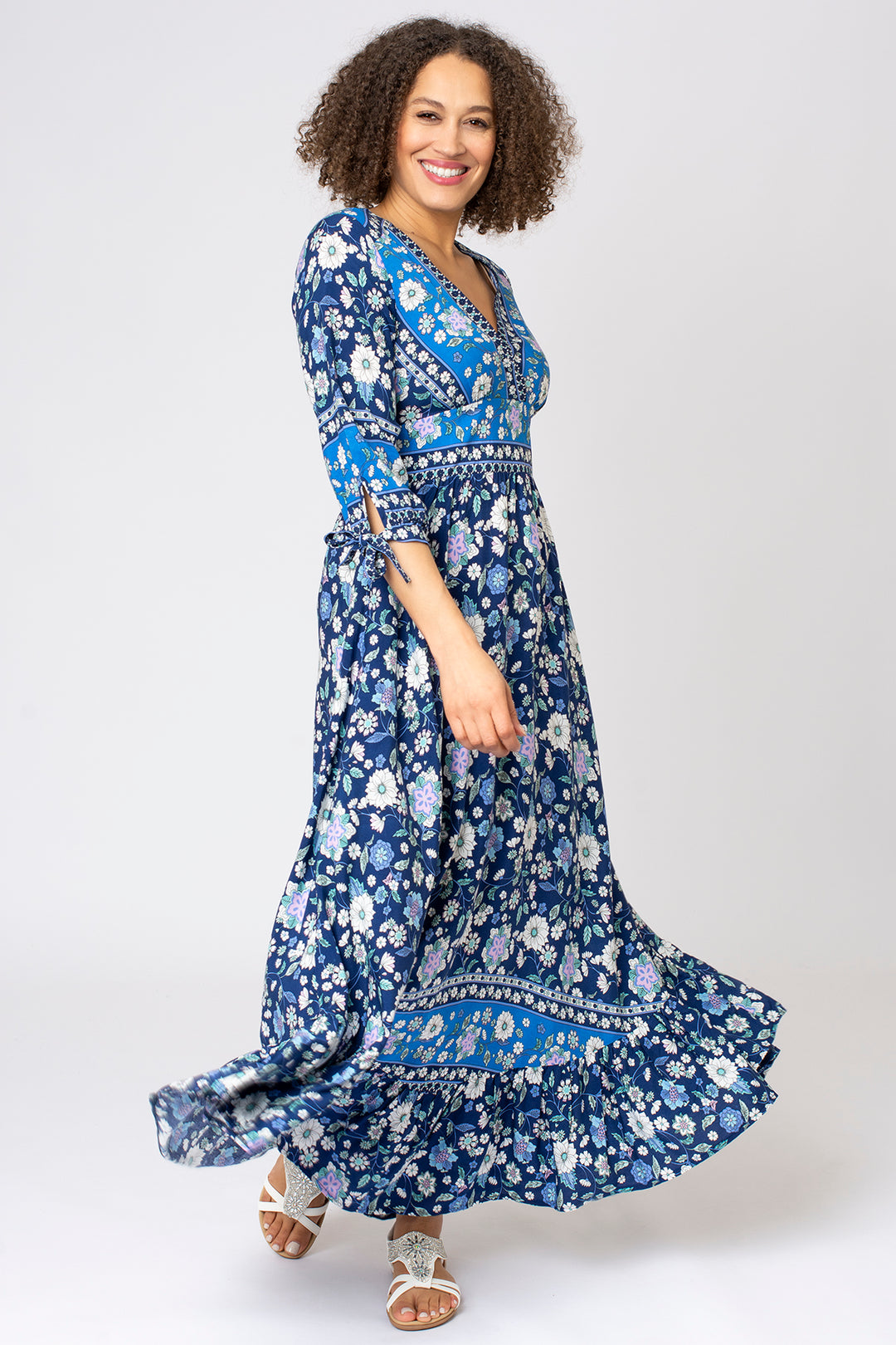 Mixed Floral Empire Line Dress The Stock Shop Mixed Floral Empire Line Dress The Stock Shop