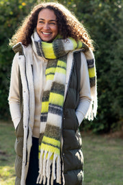 Mixed Stripe Tassel Scarf