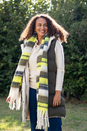 Mixed Stripe Tassel Scarf