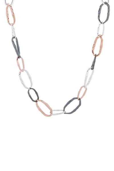 Molten Metal Three Tone Necklace