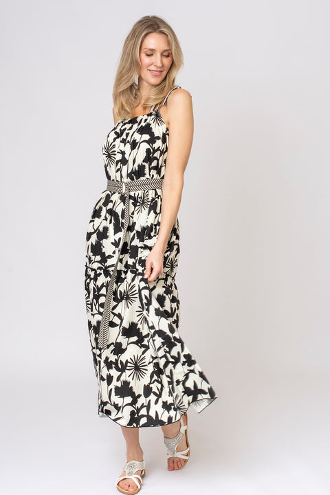 Mono Belted Tie Shoulder Maxi