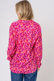 Multi abstract linen look shirt