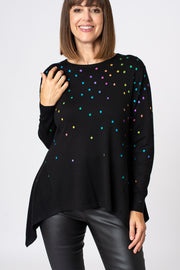 Multi Foil Spot Hanky Hem Jumper