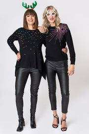 Multi Foil Spot Hanky Hem Jumper