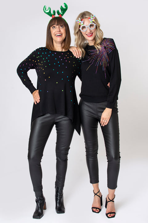 Multi Foil Spot Hanky Hem Jumper