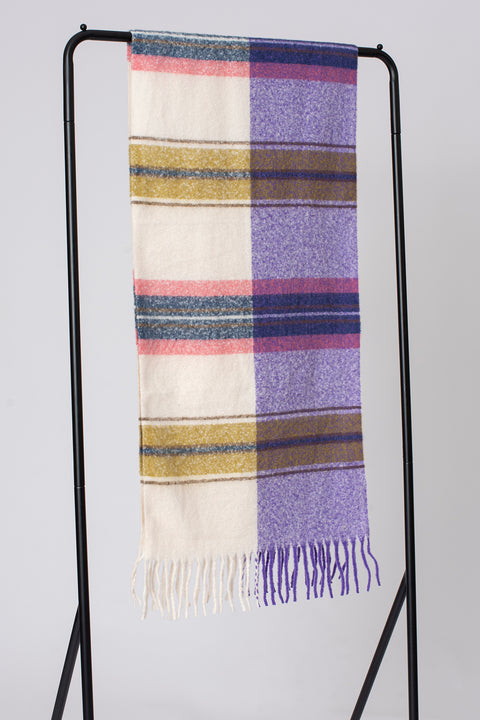 Multi Large Stripe Tassel Scarf