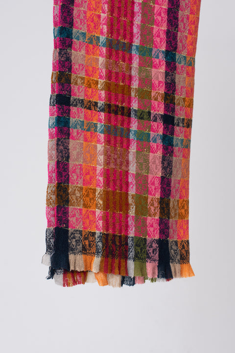 Multi Check Border Scarf