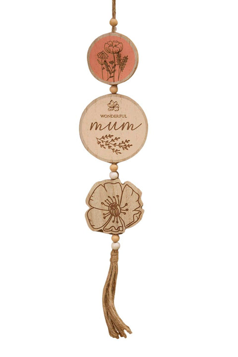 Mum Etched Floral Triple Hanger